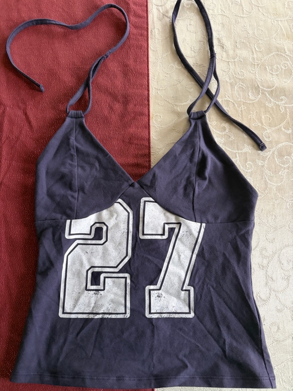 Target Navy Halter Camisole with White '27' Graphic